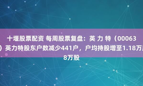 十堰股票配资 每周股票复盘：英 力 特（000635）英力特股东户数减少441户，户均持股增至1.18万股