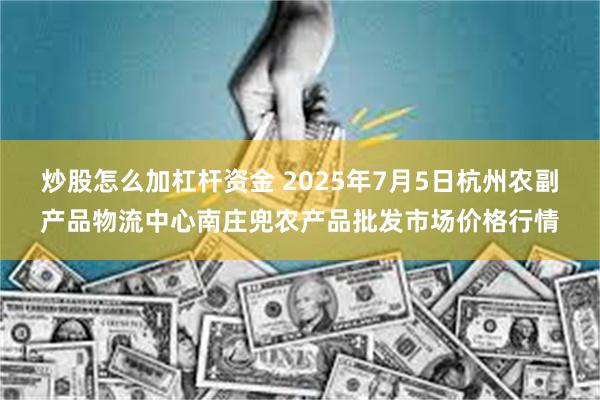 炒股怎么加杠杆资金 2025年7月5日杭州农副产品物流中心南庄兜农产品批发市场价格行情