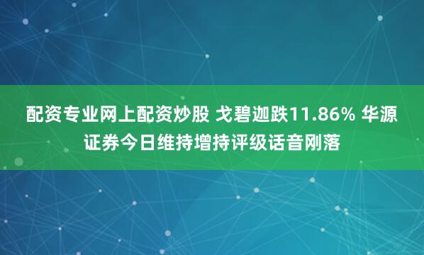 配资专业网上配资炒股 戈碧迦跌11.86% 华源证券今日维持增持评级话音刚落