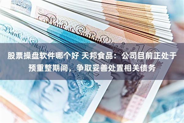 股票操盘软件哪个好 天邦食品：公司目前正处于预重整期间，争取妥善处置相关债务