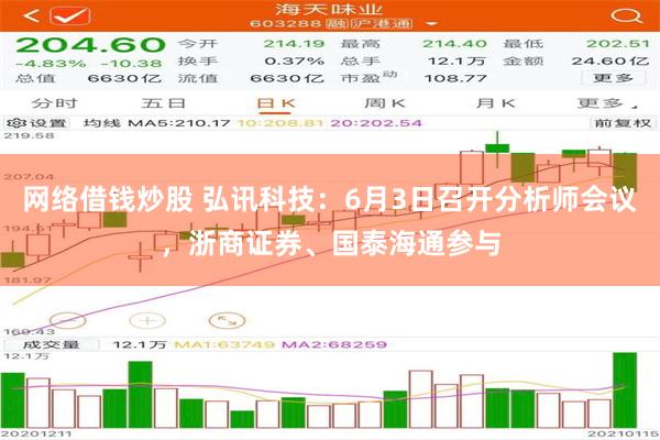 网络借钱炒股 弘讯科技：6月3日召开分析师会议，浙商证券、国泰海通参与