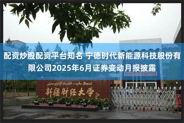 配资炒股配资平台知名 宁徳时代新能源科技股份有限公司2025年6月证券变动月报披露