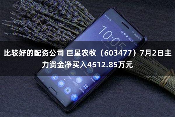 比较好的配资公司 巨星农牧（603477）7月2日主力资金净买入4512.85万元