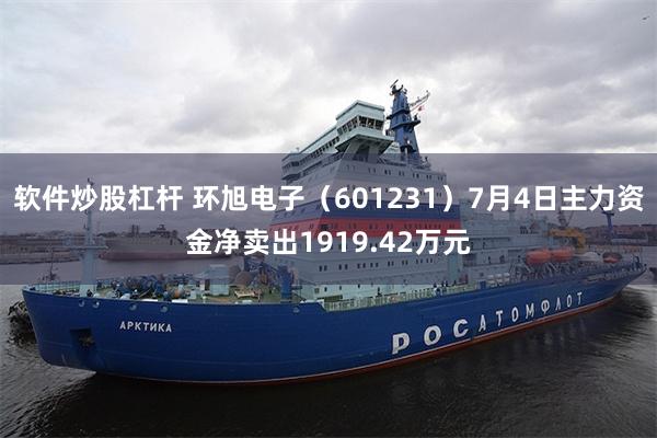 软件炒股杠杆 环旭电子（601231）7月4日主力资金净卖出1919.42万元