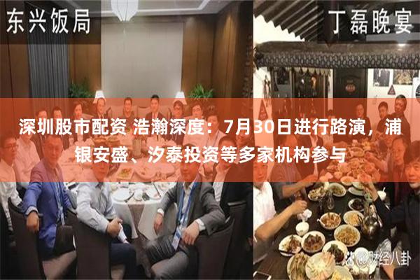 深圳股市配资 浩瀚深度:7月30日进行路演,浦银安盛、汐泰投资等多家机构参与