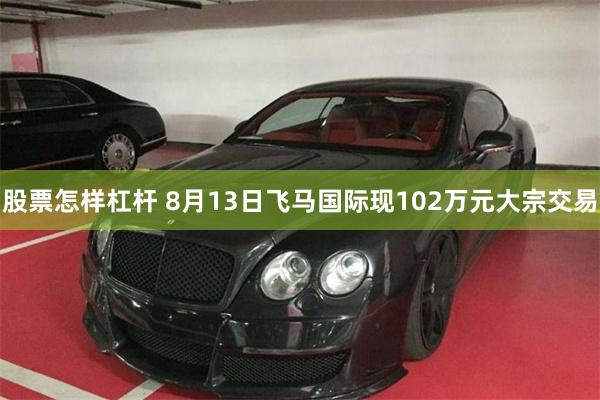 股票怎样杠杆 8月13日飞马国际现102万元大宗交易