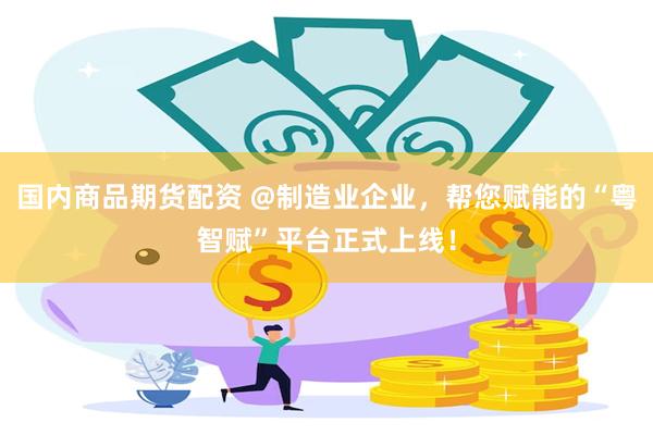 国内商品期货配资 @制造业企业,帮您赋能的“粤智赋”平台正式上线!