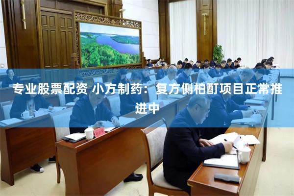 专业股票配资 小方制药:复方侧柏酊项目正常推进中
