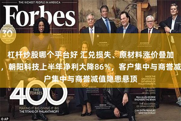 杠杆炒股哪个平台好 汇兑损失、原材料涨价叠加出货量回落，朝阳科技上半年净利大降86%，客户集中与商誉减值隐患悬顶