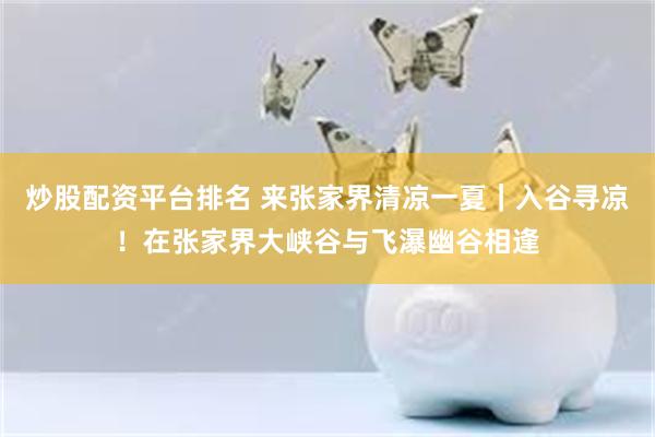 炒股配资平台排名 来张家界清凉一夏|入谷寻凉!在张家界大峡谷与飞瀑幽谷相逢