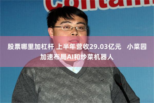 股票哪里加杠杆 上半年营收29.03亿元   小菜园加速布局AI和炒菜机器人