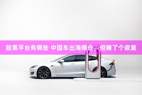 股票平台有哪些 中国车出海爆仓，但赚了个寂寞