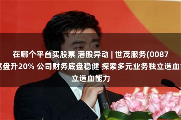 在哪个平台买股票 港股异动 | 世茂服务(00873)尾盘升20% 公司财务底盘稳健 探索多元业务独立造血能力