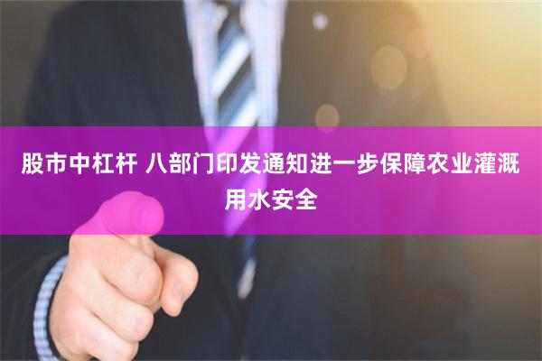股市中杠杆 八部门印发通知进一步保障农业灌溉用水安全