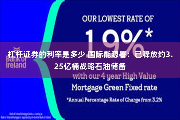 杠杆证券的利率是多少 国际能源署：已释放约3.25亿桶战略石油储备